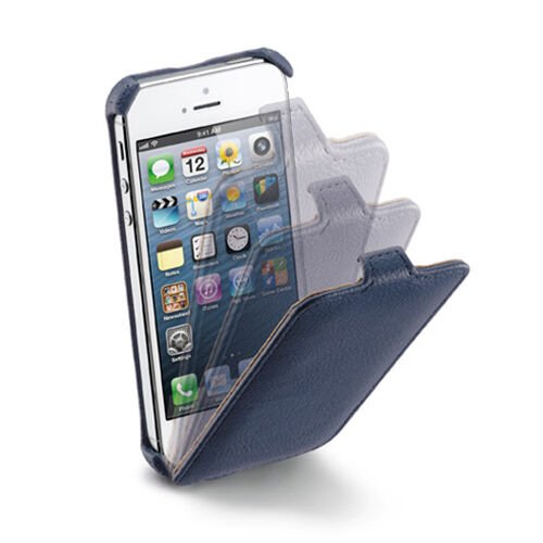 Cellular Line iPhone SE/5S/5 ile Uyumlu Flap Mıknatıssız Kılıf Lacivert FLAPIPHONE5B