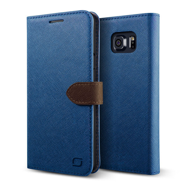 Lific Galaxy Note 5 ile Uyumlu Saffiano Diary Kılıf Dark Blue