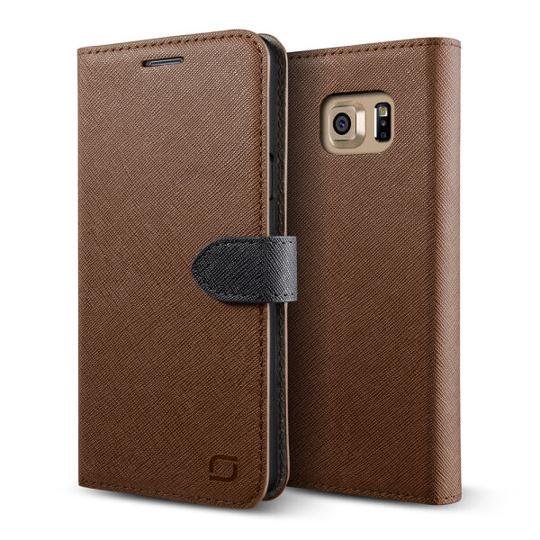 Lific Galaxy Note 5 ile Uyumlu Saffiano Diary Kılıf Brown