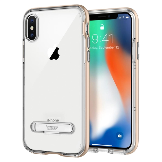 Buff iPhone X ile Uyumlu Air Bumper Kılıf Gold