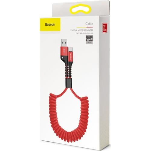 Baseus Fish Eye Spring 2A 1 Metre Type-C Kablo Kırmızı Catsr-09
