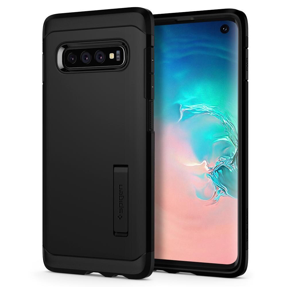 Spigen Galaxy S10 ile Uyumlu Kılıf Tough Armor Black