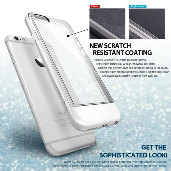 Ringke Frame iPhone 6s/ 6 ile Uyumlu Çerçeveli Bumper Kılıf Pearl White