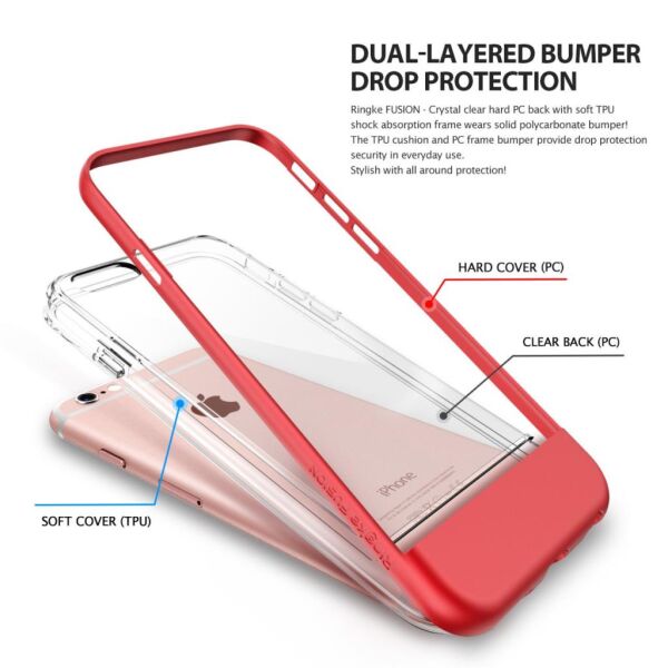 Ringke Frame iPhone 6s/ 6 ile Uyumlu Çerçeveli Bumper Kılıf Pearl White