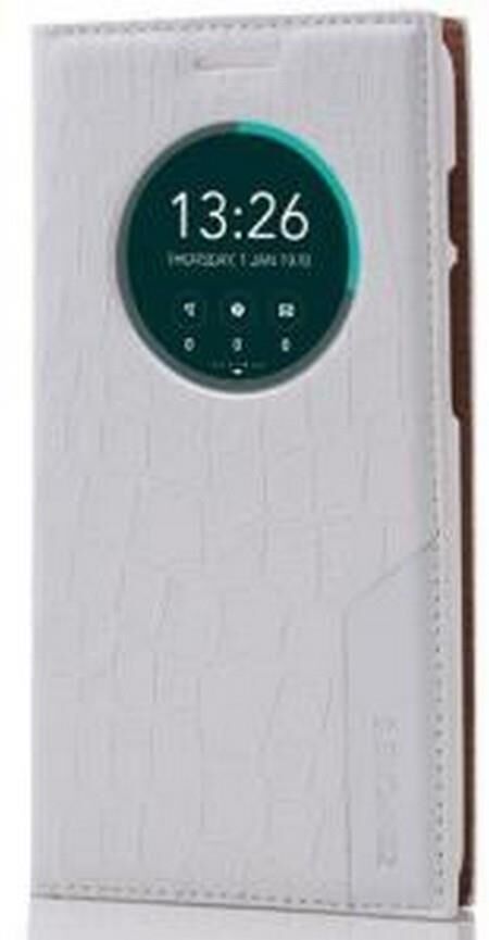 Zenfone 5 ile Uyumlu Rock Serisi Kapaklı Kılıf Beyaz