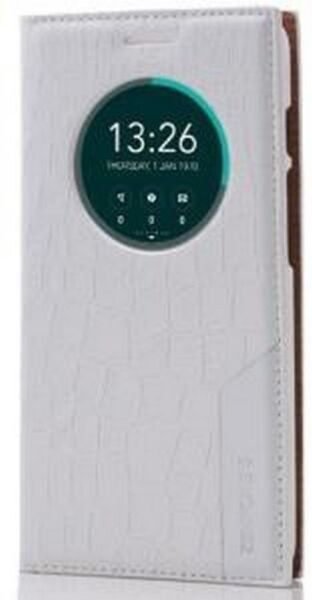 Zenfone 5 ile Uyumlu Rock Serisi Kapaklı Kılıf Beyaz