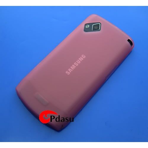 S8530 Wave II ile Uyumlu Şeffaf Silikon Kılıf Pembe Renk