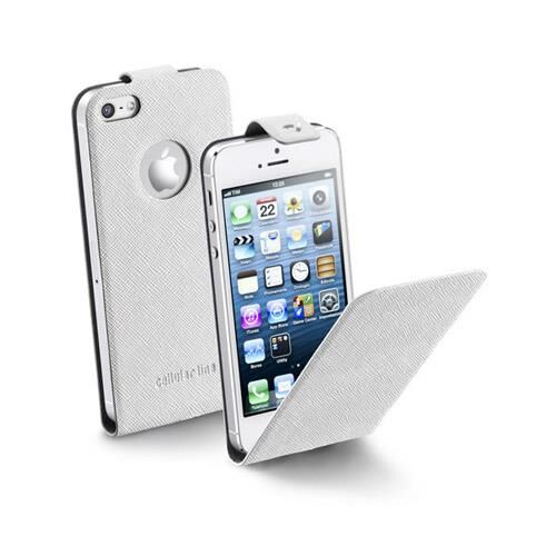 Cellular Line iPhone SE/5S/5 ile Uyumlu Flap Slim Kılıf Beyaz FLIPSLIMIPHONE5W (Out)