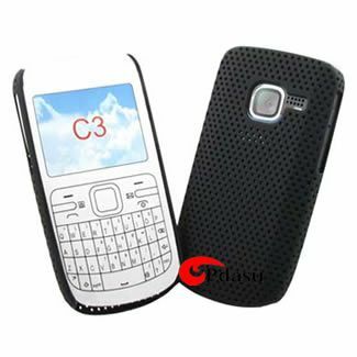 C3 ile Uyumlu Delikli Sert Kauçuk Kılıf Siyah Renk