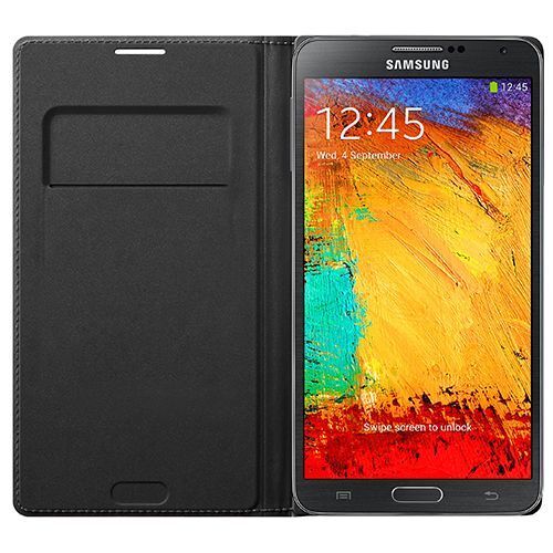 Galaxy Note 3 N9000 ile Uyumlu Flip Wallet Kılıf EF-WN900B (Out)