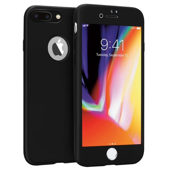 Buff iPhone 8 Plus ile Uyumlu 4D Kılıf Black