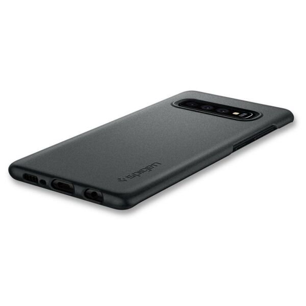 Spigen Galaxy S10 Plus ile Uyumlu Kılıf Thin Fit Graphite Gray
