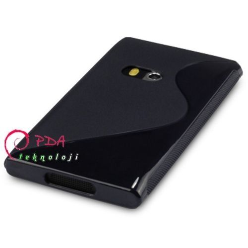 N9 ile Uyumlu S Desenli Siyah Silikon Kılıf