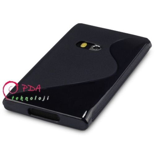 N9 ile Uyumlu S Desenli Siyah Silikon Kılıf