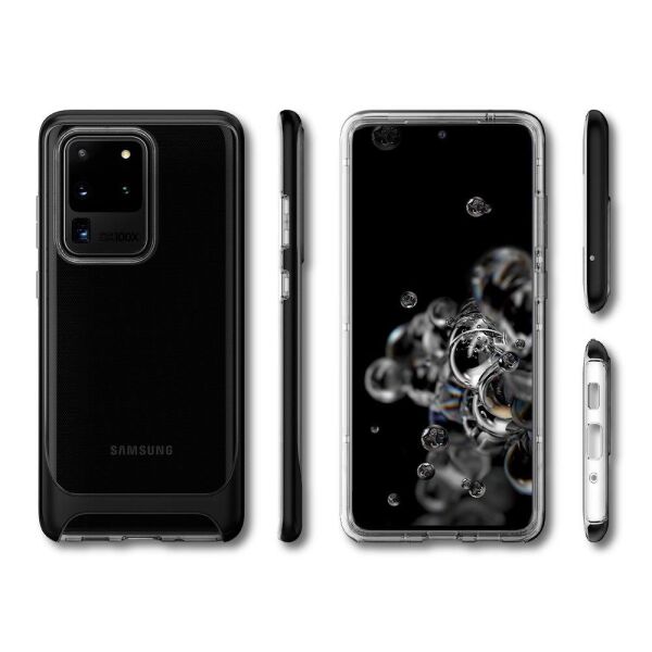 Spigen Galaxy S20 Ultra ile Uyumlu Kılıf Neo Hybrid Crystal Black