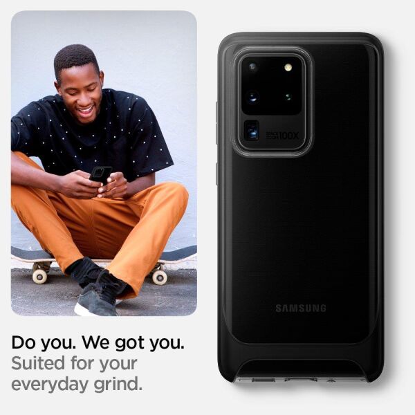 Spigen Galaxy S20 Ultra ile Uyumlu Kılıf Neo Hybrid Crystal Black