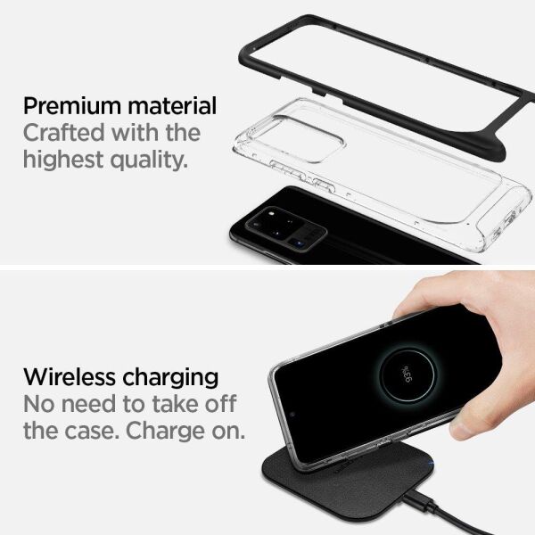 Spigen Galaxy S20 Ultra ile Uyumlu Kılıf Neo Hybrid Crystal Black