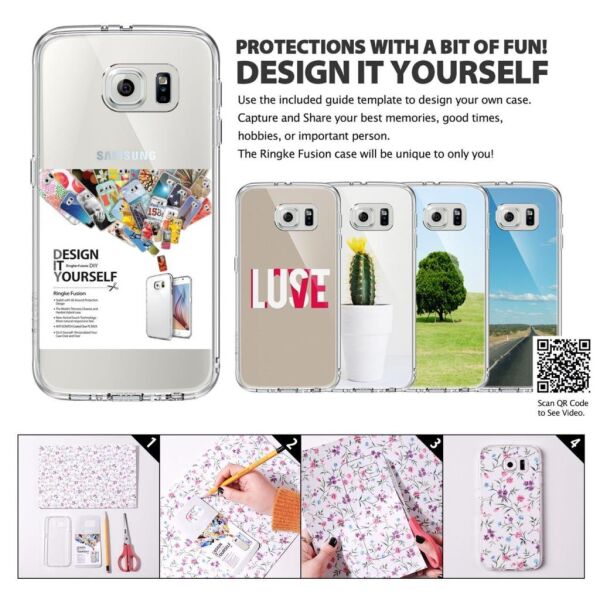 Ringke Fusion Galaxy S6 Edge ile Uyumlu Kılıf Clear TPU Bumper Extra Darbe Emici