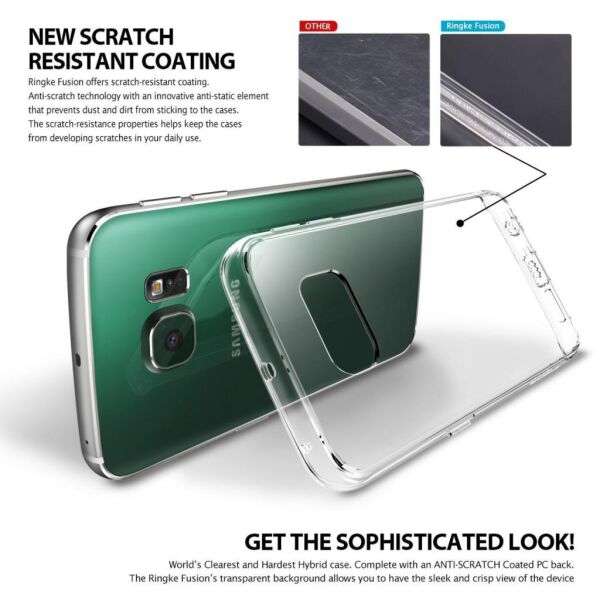 Ringke Fusion Galaxy S6 Edge ile Uyumlu Kılıf Smoke Black TPU Bumper Extra Darbe Emici
