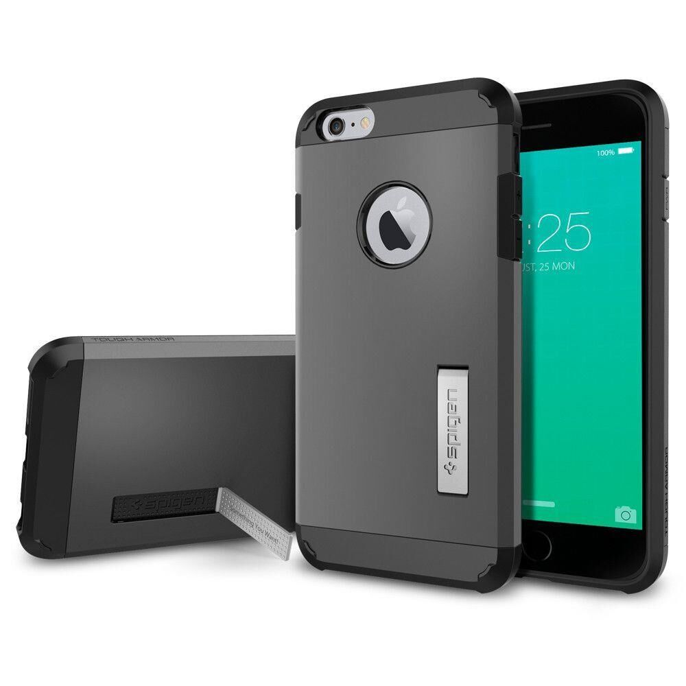 Spigen iPhone 6s Plus/6 Plus ile Uyumlu Kılıf Tough Armor Gunmetal
