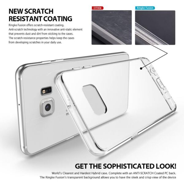 Ringke Fusion Galaxy S6 Edge Plus ile Uyumlu Kılıf Crystal Clear