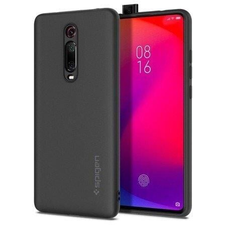 Spigen Mi 9T ile Uyumlu Kılıf Silikon Fit Charcoal
