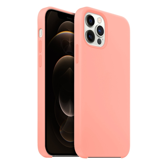 Buff iPhone 12 Pro Max ile Uyumlu Rubber Fit Kılıf Pink Sand