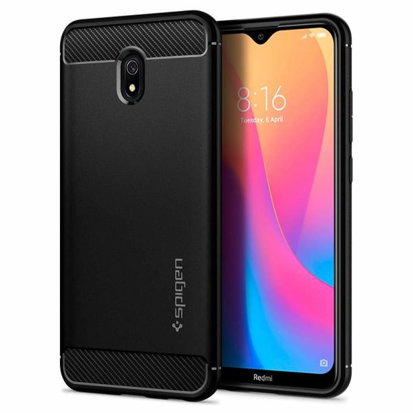 Spigen Redmi 8A ile Uyumlu Kılıf Rugged Armor Matte Black