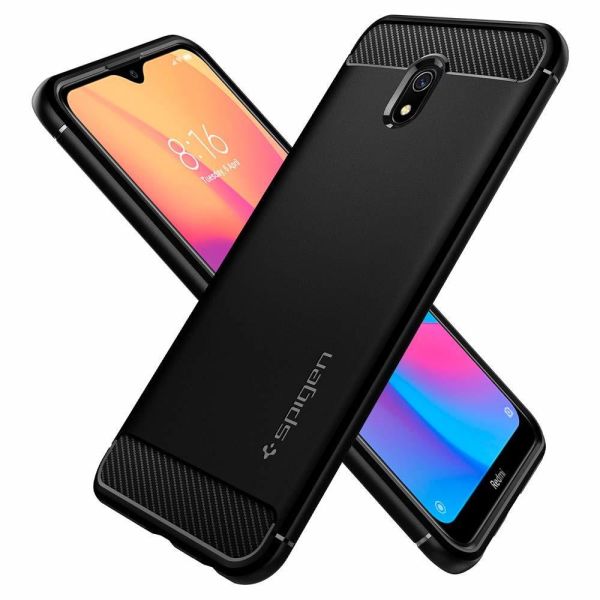 Spigen Redmi 8A ile Uyumlu Kılıf Rugged Armor Matte Black