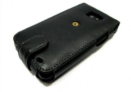 Galaxy S2 i9100 ile Uyumlu Deri Kılıf Dik Model Siyah