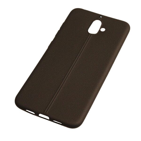 Via F1 ile Uyumlu Deri Desenli Silikon Kılıf Siyah