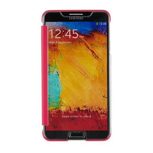 Anymode N9000 Galaxy Note 3 ile Uyumlu Touch Folio Case Kılıf Pembe (Out)
