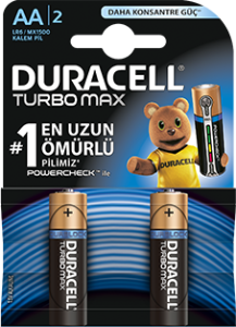 Duracell Turbo Max Alkalin AA 2'li Kalem Pil