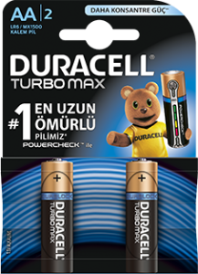 Duracell Turbo Max Alkalin AA 2'li Kalem Pil