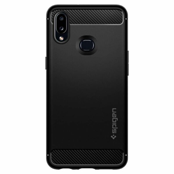 Spigen Galaxy A10s ile Uyumlu Kılıf Rugged Armor Matte Black