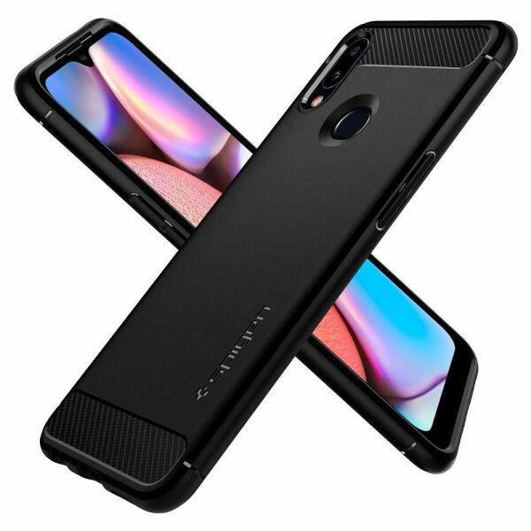 Spigen Galaxy A10s ile Uyumlu Kılıf Rugged Armor Matte Black