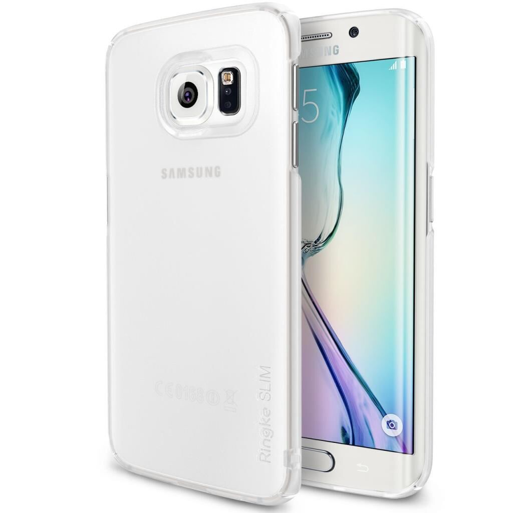 Ringke Slim Frost Galaxy S6 Edge ile Uyumlu Kılıf White 4 Tarafı Saran Tam Koruma İnce Buzlu Şeffaf