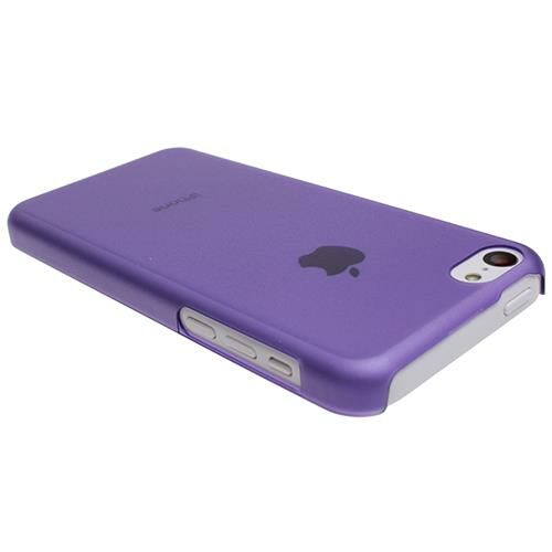 iPhone 5C ile Uyumlu 0,3mm Ultra Slim Sert Kauçuk Kılıf Mor