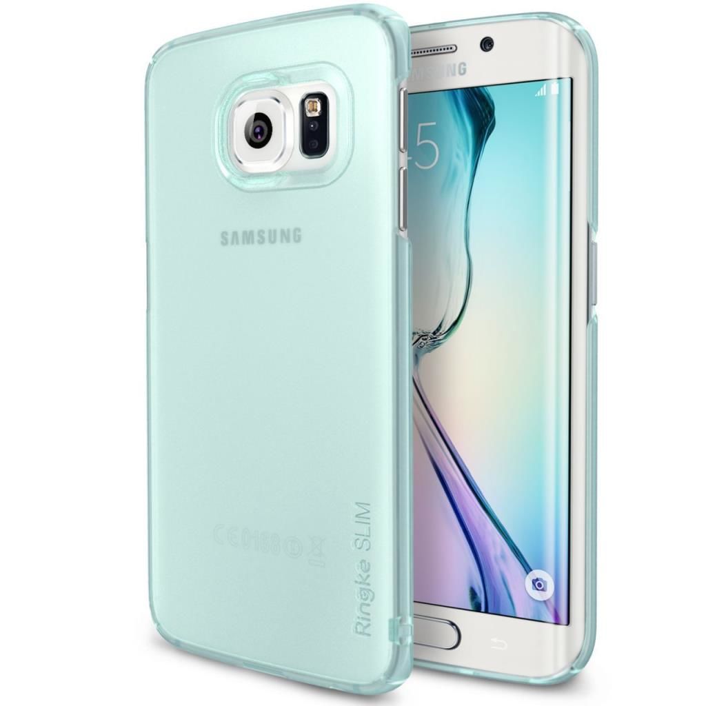 Ringke Slim Frost Galaxy S6 Edge ile Uyumlu Kılıf Mint 4 Tarafı Saran Tam Koruma İnce Buzlu Şeffaf