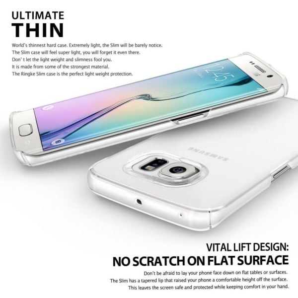 Ringke Slim Frost Galaxy S6 Edge ile Uyumlu Kılıf Mint 4 Tarafı Saran Tam Koruma İnce Buzlu Şeffaf