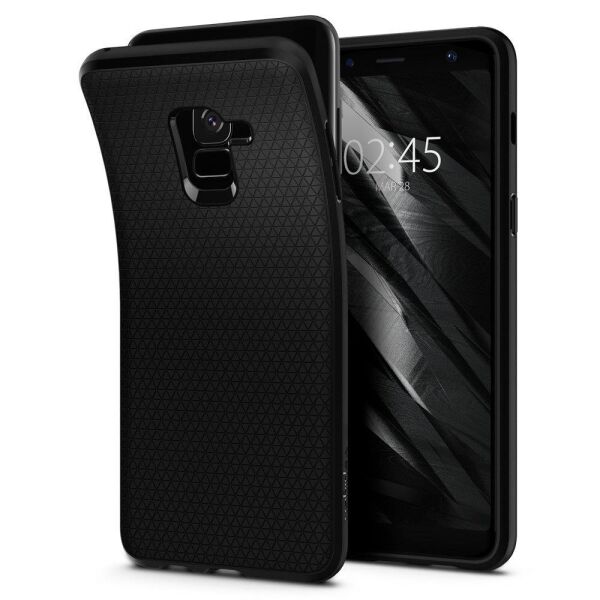 Spigen Galaxy A8 (2018) ile Uyumlu Kılıf Liquid Air Matte Black