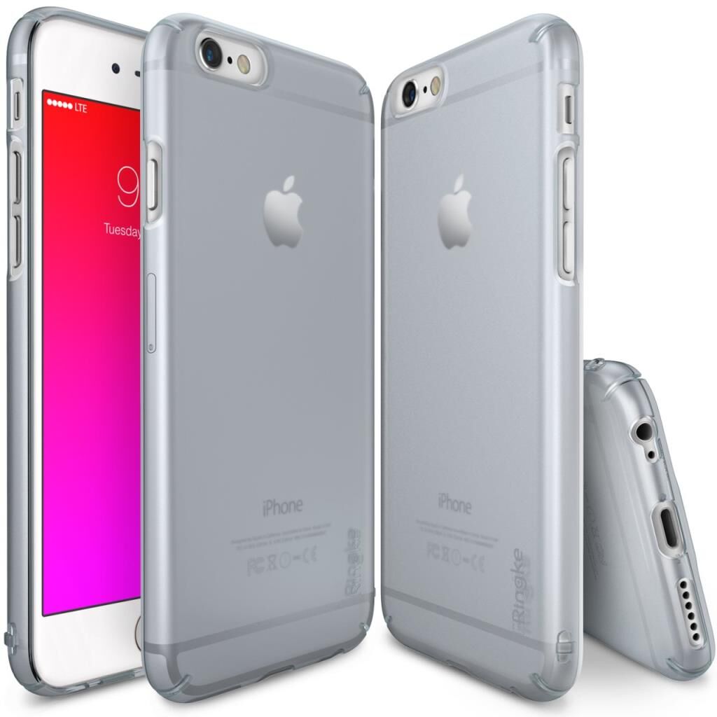 Ringke Slim Frost iPhone 6s/ 6 ile Uyumlu KIlıf Gray 4 Tarafı Saran Tam Koruma İnce Buzlu Şeffaf