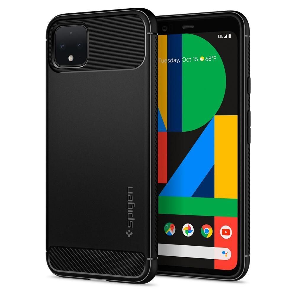 Spigen Pixel 4 ile Uyumlu Kılıf Rugged Armor Matte Black