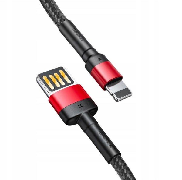 Baseus Special Edition iPhone ile Uyumlu 2.4A Hızlı Şarj Halat Usb Kablo-Siyah-CALKLF-G91