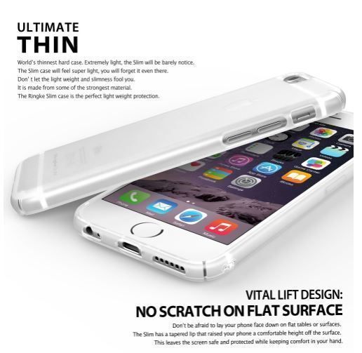 Ringke Slim Frost iPhone 6s Plus/ 6 Plus ile Uyumlu KIlıf Gray