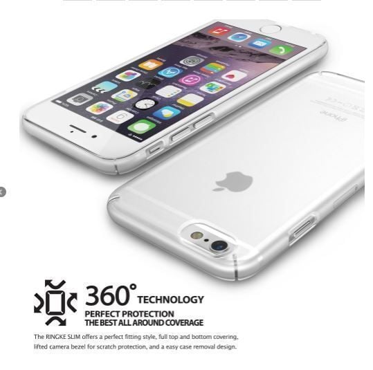 Ringke Slim Frost iPhone 6s Plus/ 6 Plus ile Uyumlu KIlıf Gray