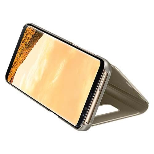 Galaxy S8 Plus ile Uyumlu Clear View Cover Kılıf Gold EF-ZG955CFEGWW