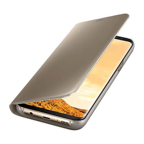 Galaxy S8 Plus ile Uyumlu Clear View Cover Kılıf Gold EF-ZG955CFEGWW