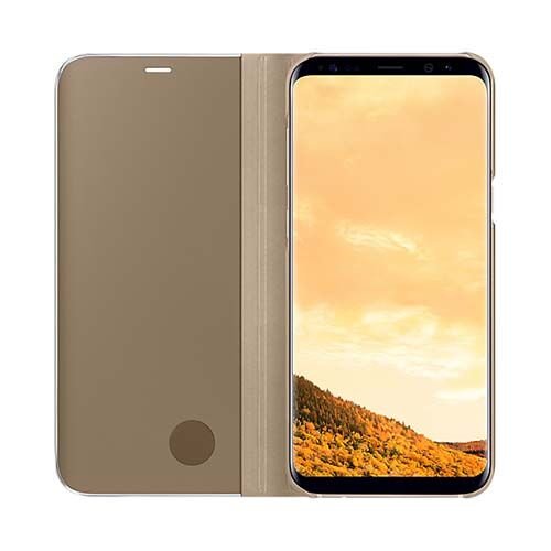 Galaxy S8 Plus ile Uyumlu Clear View Cover Kılıf Gold EF-ZG955CFEGWW