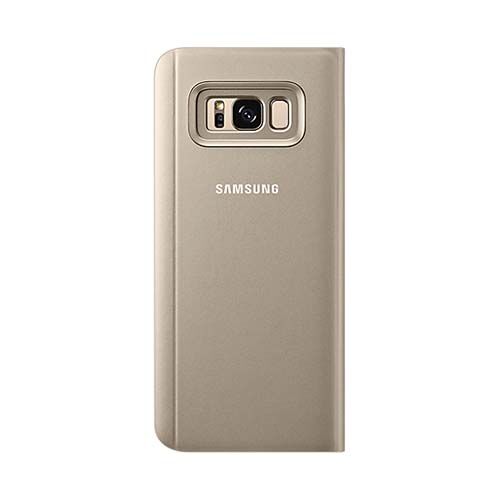Galaxy S8 Plus ile Uyumlu Clear View Cover Kılıf Gold EF-ZG955CFEGWW